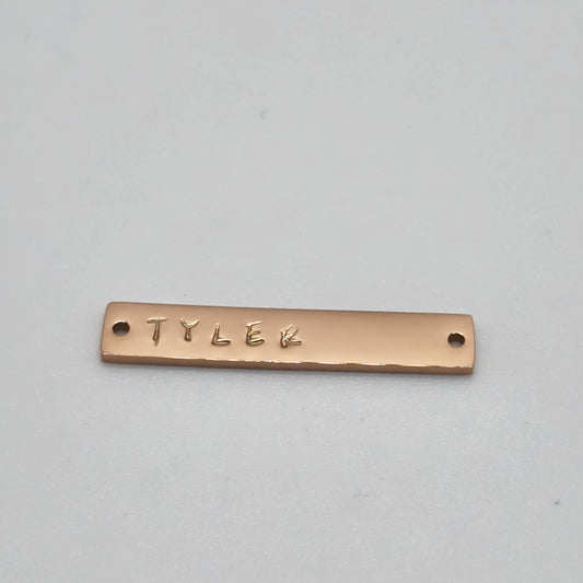 Rose Gold Stainless Steel (Bar only) with Two Holes for a Bracelet or Necklace