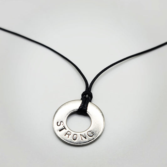 PERSONALIZED NECKLACE Hand Stamped Stainless Steel washer www.KnabCustomDesigns.com
